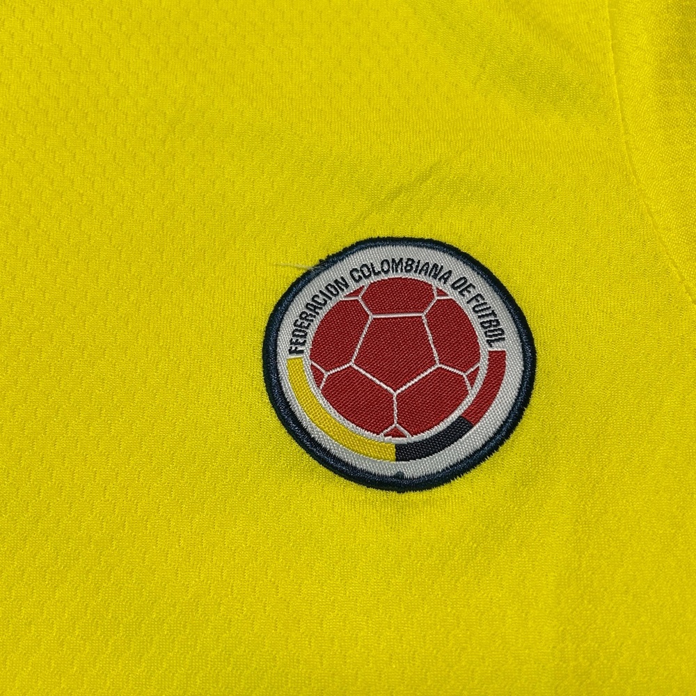 adidas Yellow Colombia Kids Soccer Jersey with Red and Blue Trim - Picture 7 of 16